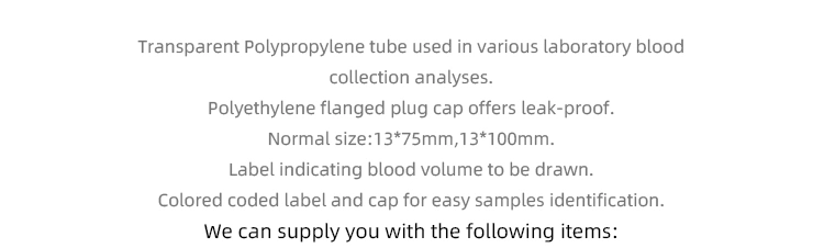 Medical Supplies 3ml Glass Vacuum Blood Collection Vacutainer