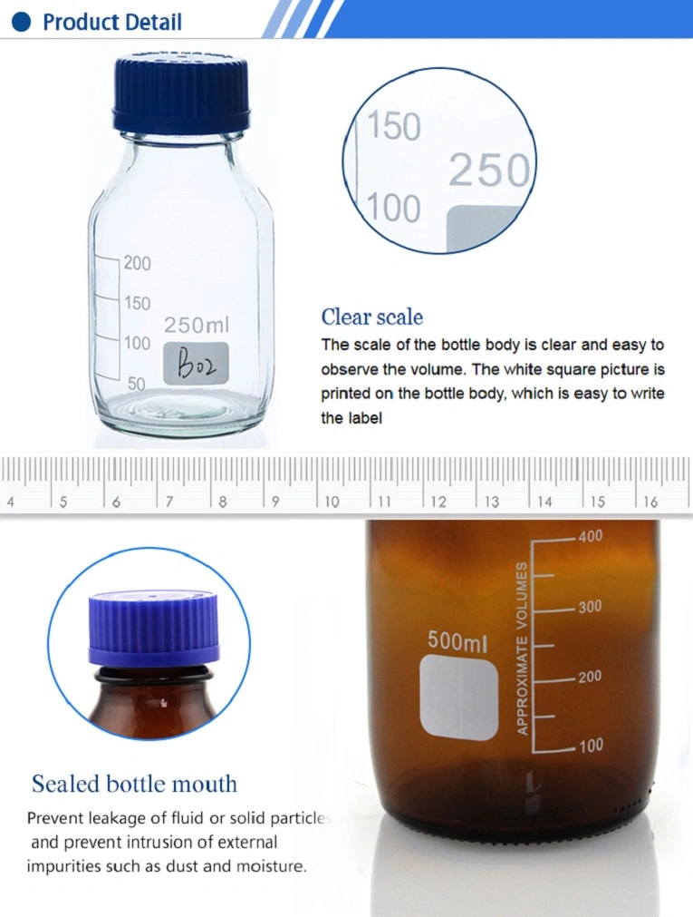 Lab Wide Opening Gl80/Gl45/Gl32 Screw Top Glass Reagent Bottle