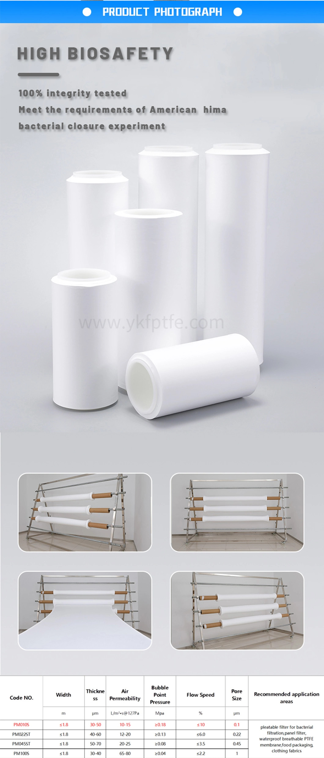 UNM 0.1um PTFE Membrane For Medical and Lab